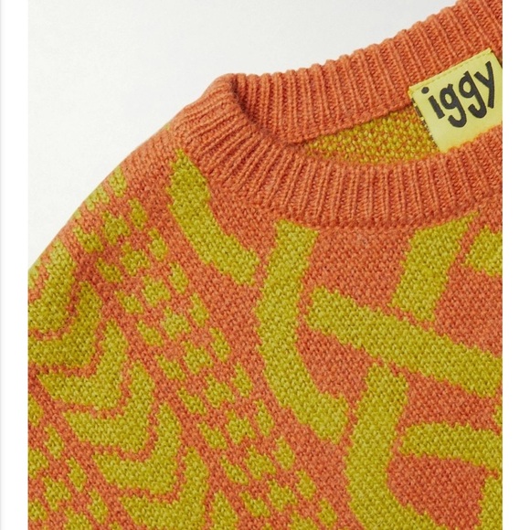 Mens Sweater Jacquard Sweater Cable Knit Sweater NWT Iggy NYC Medium - Picture 5 of 11